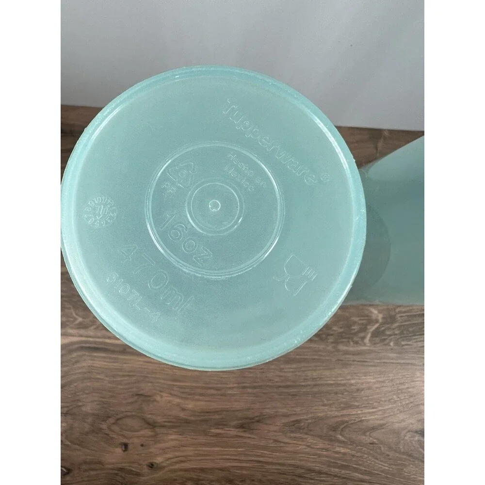 Two Vintage Tupperware Drinking Glasses #107 Blue Tall Pastel